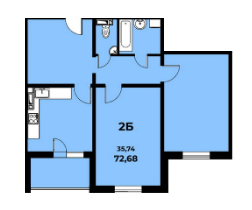 2-комнатная 72.68 м² в ЖК Navigator от 16 250 грн/м², Киев