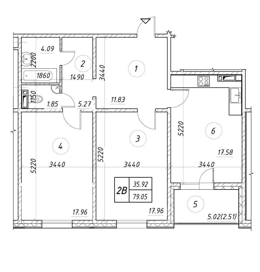 2-комнатная 79.05 м² в ЖК Ярославичи-2 от 15 750 грн/м², г. Вышгород