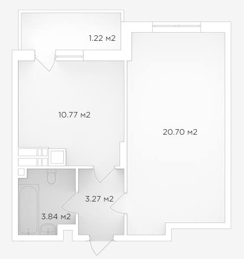 1-кімнатна 39.81 м² в ЖК Банківський 2 від 18 000 грн/м², м. Бориспіль