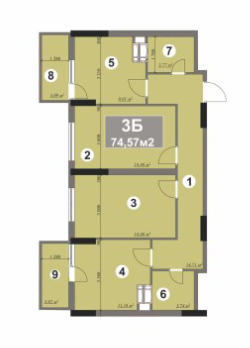 3-комнатная 74.57 м² в ЖК Шевченковский квартал от застройщика, Киев