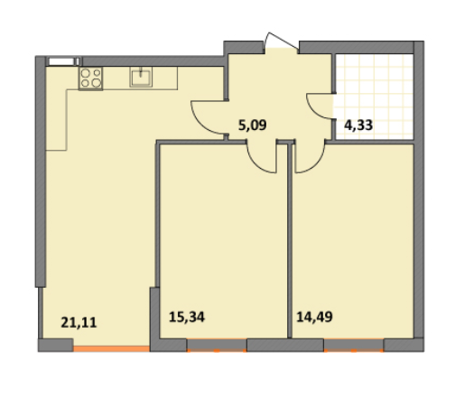 2-кімнатна 60.36 м² в ЖК Синергія 2+ від 13 500 грн/м², м. Ірпінь