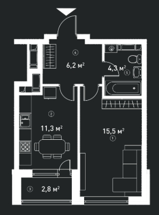 1-комнатная 40.1 м² в ЖК V квартал (Пятый квартал) от 19 000 грн/м², Киев