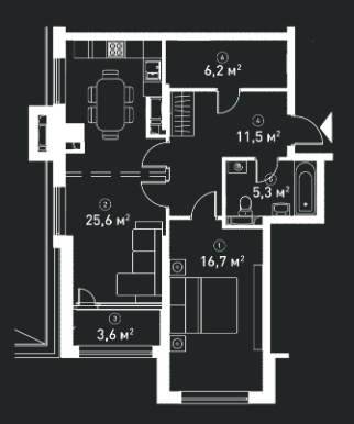 1-комнатная 68.9 м² в ЖК V квартал (Пятый квартал) от 19 977 грн/м², Киев