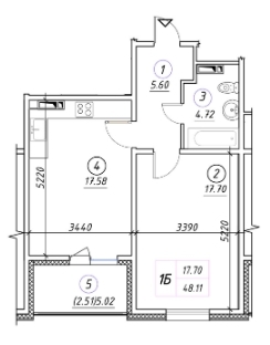 1-кімнатна 48.11 м² в ЖК Вудсторія від 17 500 грн/м², Київ