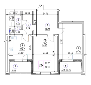 2-кімнатна 77.96 м² в ЖК Вудсторія від 19 000 грн/м², Київ