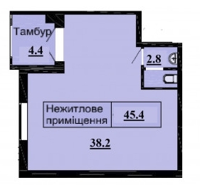 Помещение свободного назначения 45.4 м² в ЖК Дмитровский от застройщика, с. Дмитровка