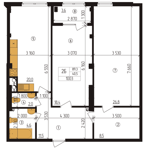 2-кімнатна 89.3 м² в ЖК Henesi House від 21 017 грн/м², Київ