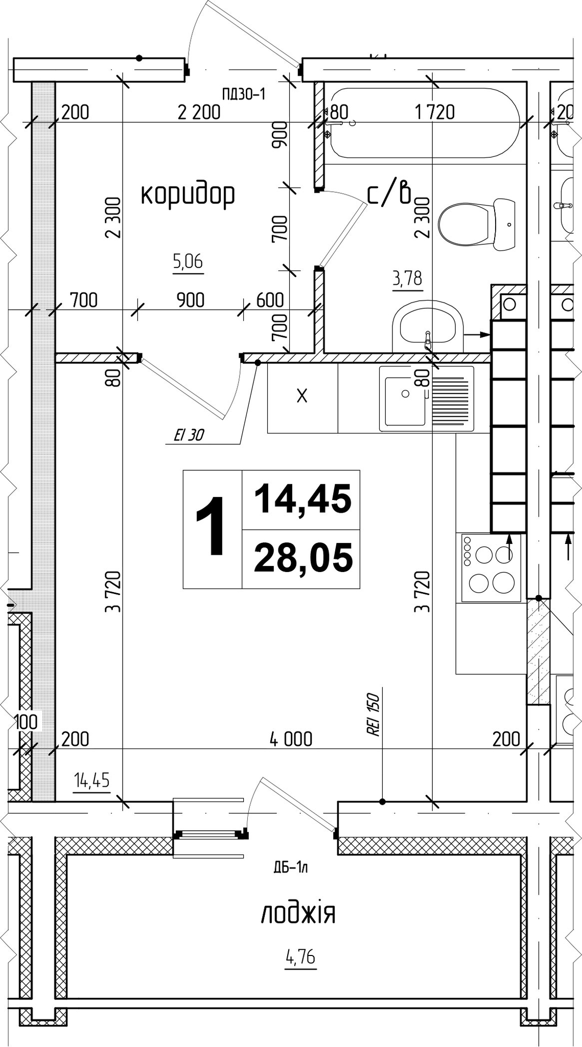 Студія 28.05 м² в ЖК АТЛАНТ (Коцюбинське) від 18 900 грн/м², смт Коцюбинське
