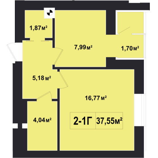 1-кімнатна 37.55 м² в ЖК Покровський від 20 950 грн/м², смт Гостомель