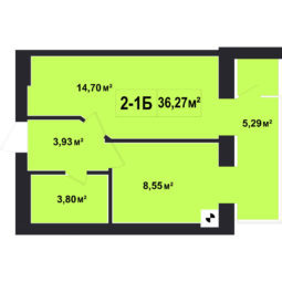 1-кімнатна 36.27 м² в ЖК Покровський від 12 500 грн/м², смт Гостомель