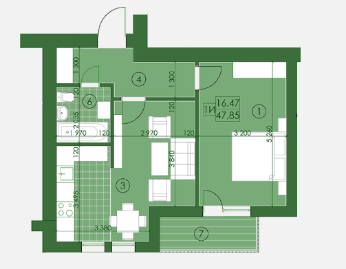1-кімнатна 47.85 м² в ЖК Київський від 13 000 грн/м², м. Буча