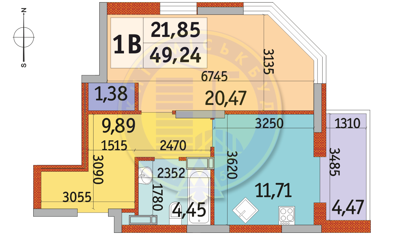 1-кімнатна 49.24 м² в ЖК Райдужний від 22 550 грн/м², Київ