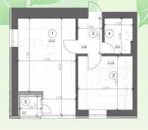 1-кімнатна 38.52 м² в ЖК Гостомельські Липки-2 від забудовника, смт Гостомель