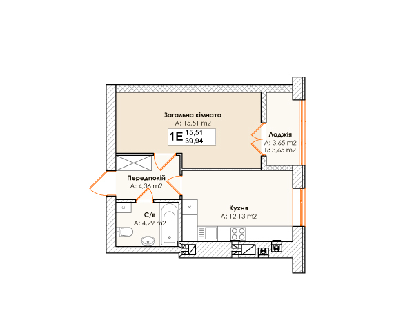 1-комнатная 39.94 м² в ЖК Life от 18 000 грн/м², пгт Гостомель