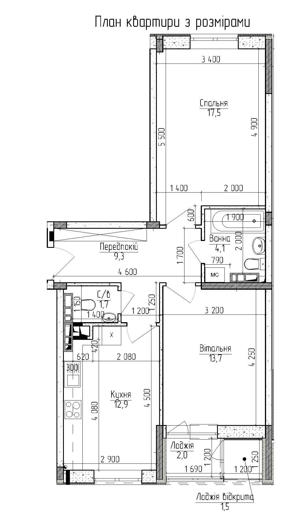 2-кімнатна 61.9 м² в ЖМ Нова Буча від 11 500 грн/м², м. Буча