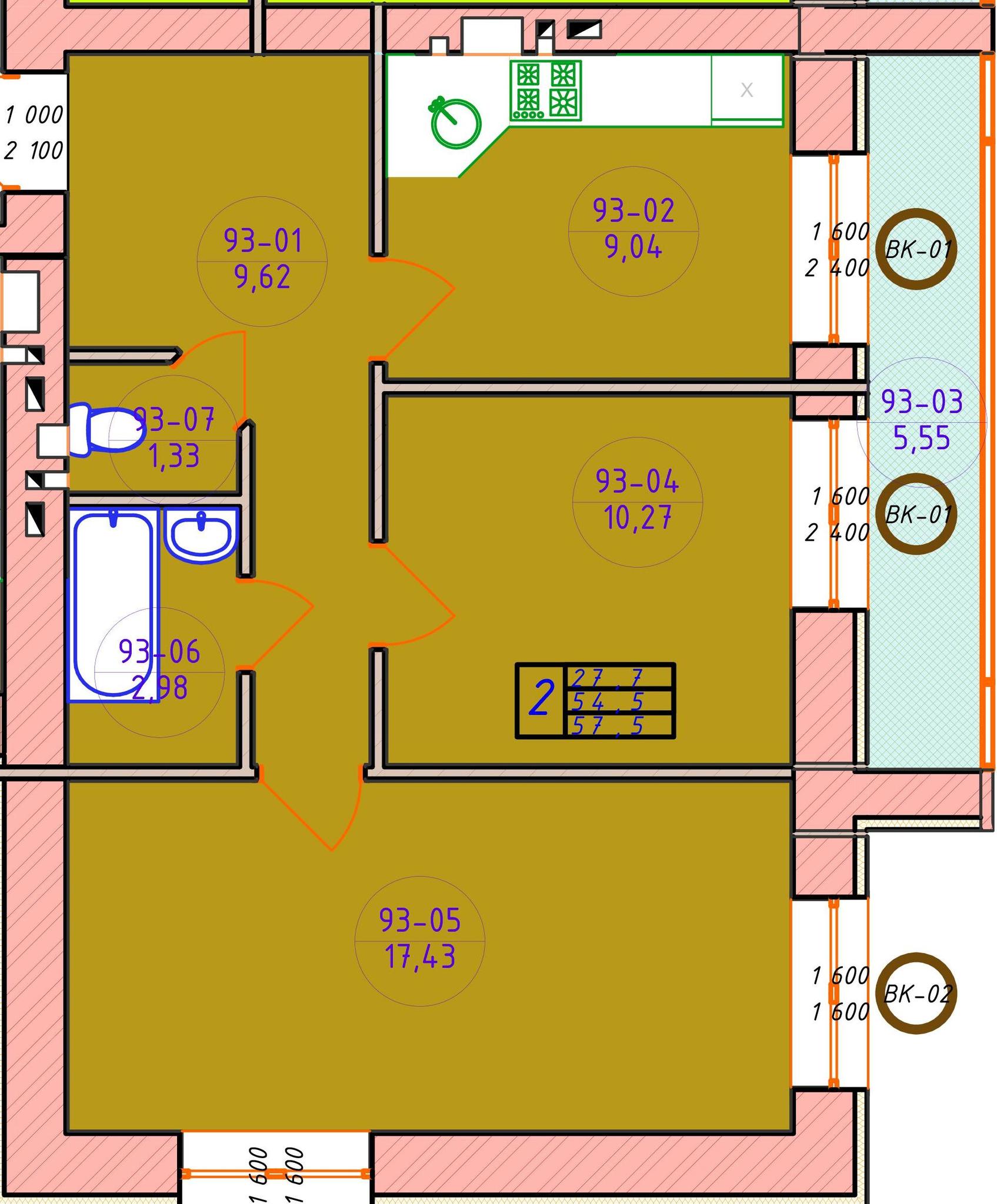 2-комнатная 57.5 м² в ЖК Ваш Добробут от 11 000 грн/м², г. Ирпень