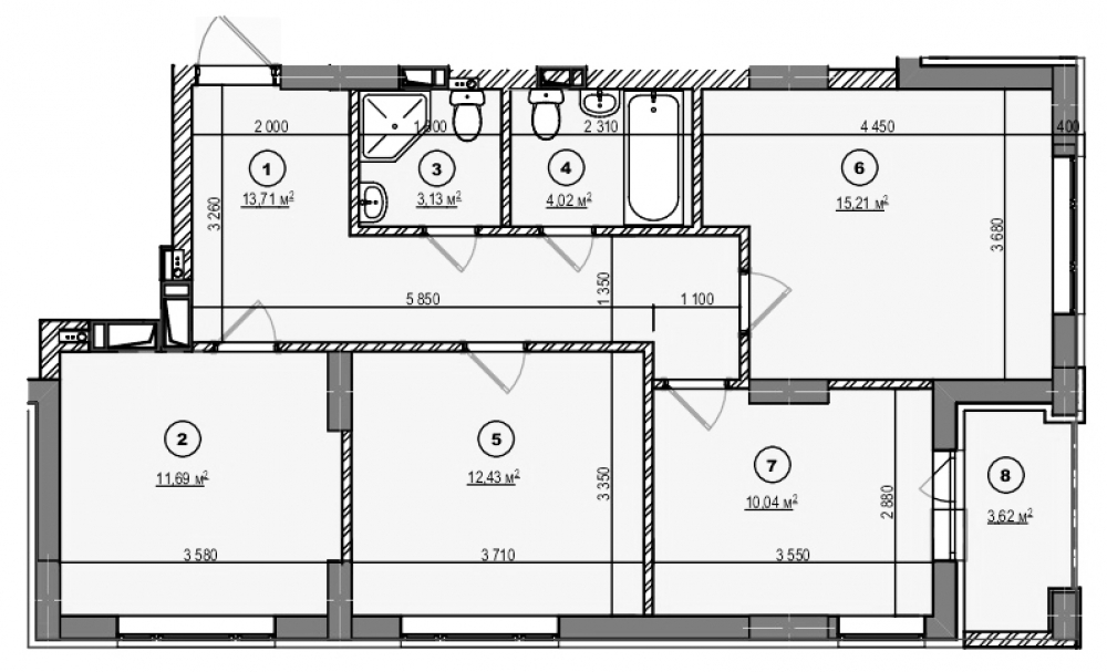 3-кімнатна 72.04 м² в ЖК Struetinsky Residence від 18 095 грн/м², Київ