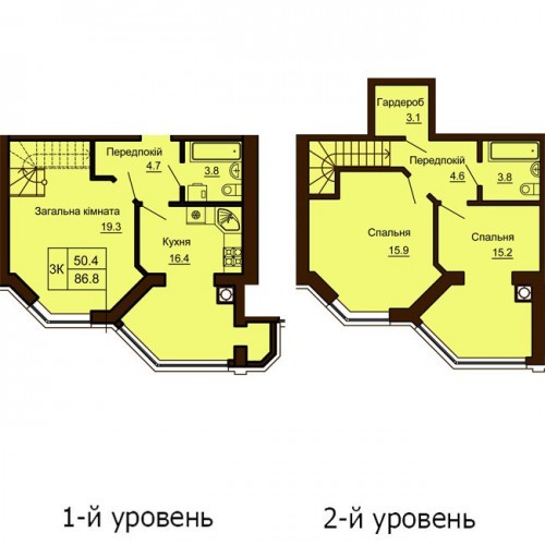 Двухуровневая 86.8 м² в ЖК София Клубный от 30 000 грн/м², с. Софиевская Борщаговка