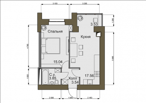 1-комнатная 41.93 м² в ЖК Софиевский квартал от 16 400 грн/м², с. Софиевская Борщаговка