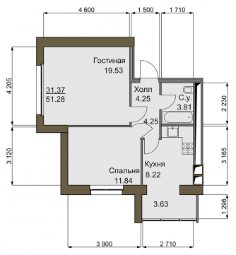 2-комнатная 51.2 м² в ЖК Софиевский квартал от 13 500 грн/м², с. Софиевская Борщаговка