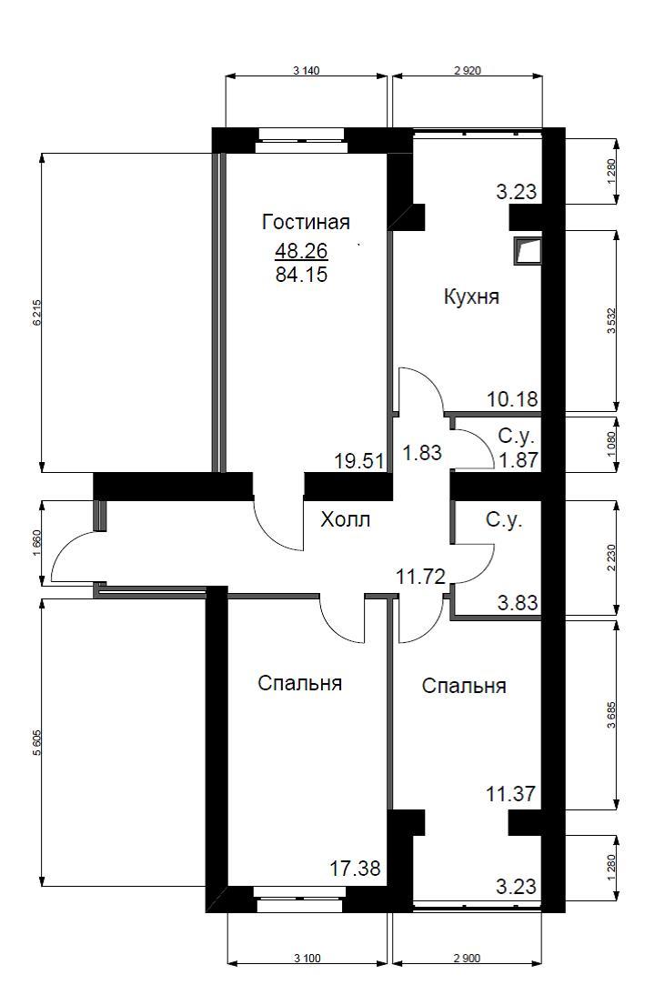 3-комнатная 84.15 м² в ЖК Софиевский квартал от 15 000 грн/м², с. Софиевская Борщаговка