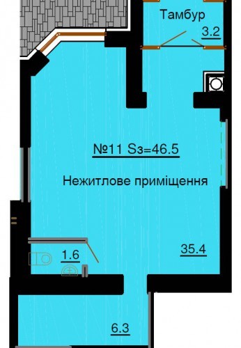 Приміщення вільного призначення 46.6 м² в ЖК Софія Клубний від забудовника, с. Софіївська Борщагівка