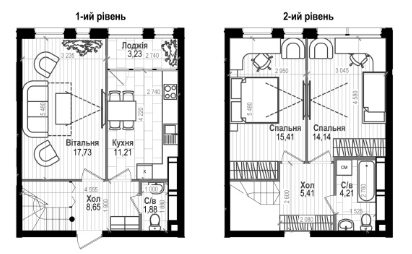 Двухуровневая 81.87 м² в ЖК Науки 58 от 19 200 грн/м², Киев