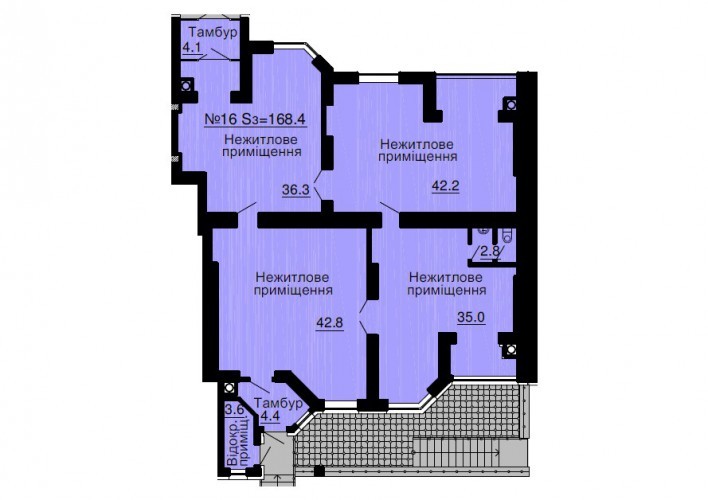 Приміщення вільного призначення 168.4 м² в ЖК Sofia Nova від забудовника, с. Новосілки