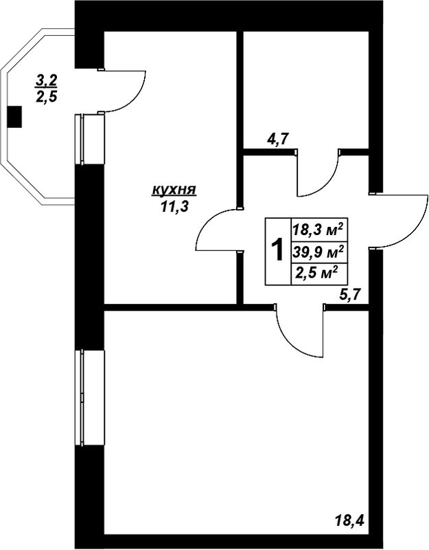 1-кімнатна 39.9 м² в ЖК Волошковий від 17 950 грн/м², с. Софіївська Борщагівка