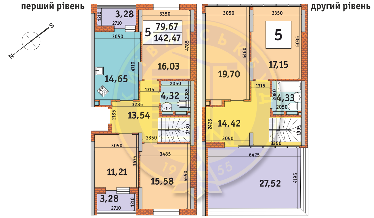Двухуровневая 142.47 м² в ЖК Медовый от 18 900 грн/м², Киев