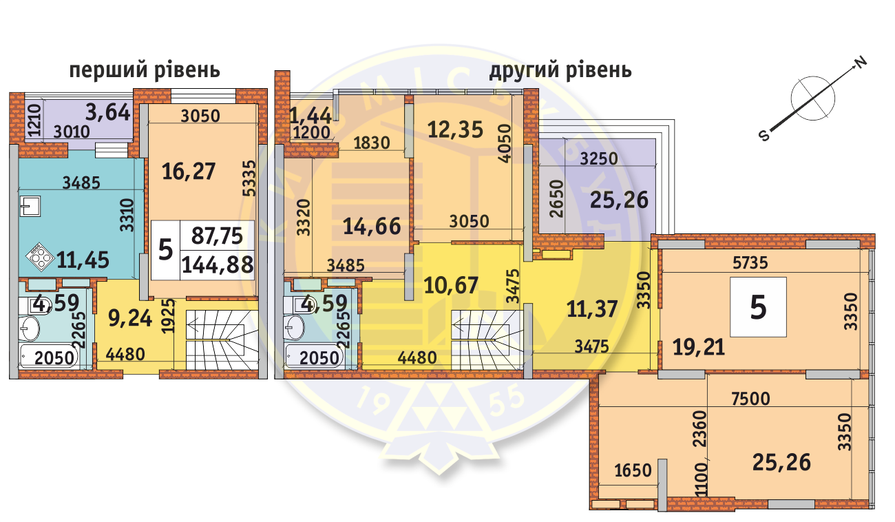 Двухуровневая 144.88 м² в ЖК Медовый от 18 900 грн/м², Киев