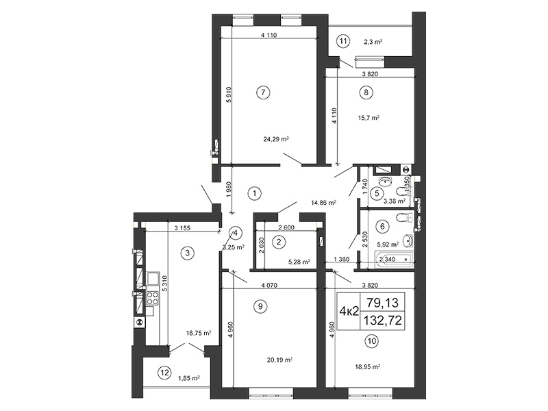 4-комнатная 132.72 м² в ЖК Сырецкий парк от застройщика, Киев