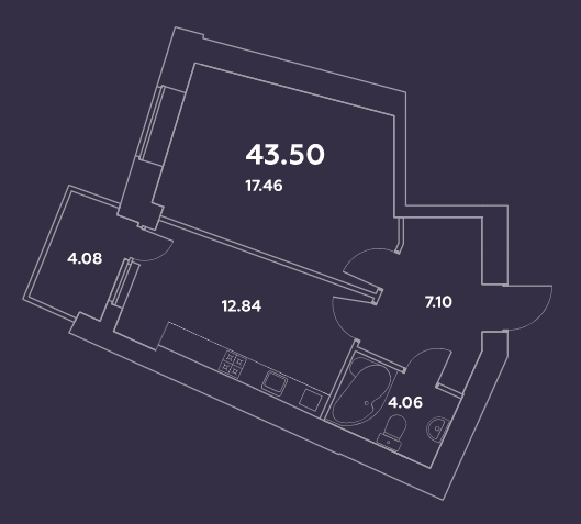 1-кімнатна 43.5 м² в ЖК Затишний квартал від 17 700 грн/м², с. Софіївська Борщагівка