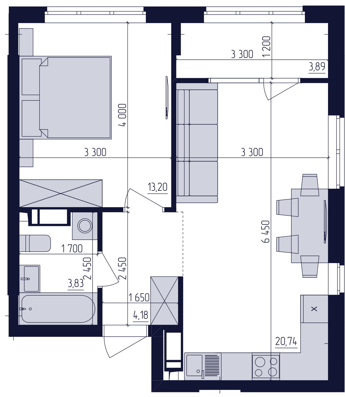 1-комнатная 47 м² в ЖК Современный квартал от 27 000 грн/м², Киев