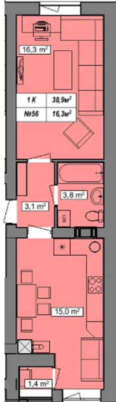 1-кімнатна 38.9 м² в ЖК Гудвіл від забудовника, с. Хотів