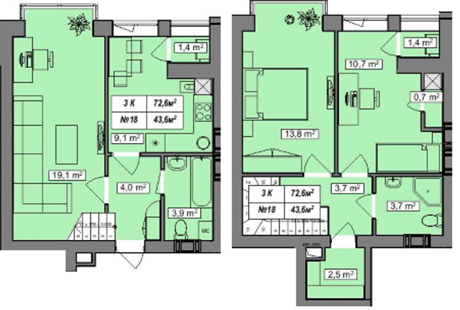 Двухуровневая 72.6 м² в ЖК Гудвил от 23 000 грн/м², с. Хотов