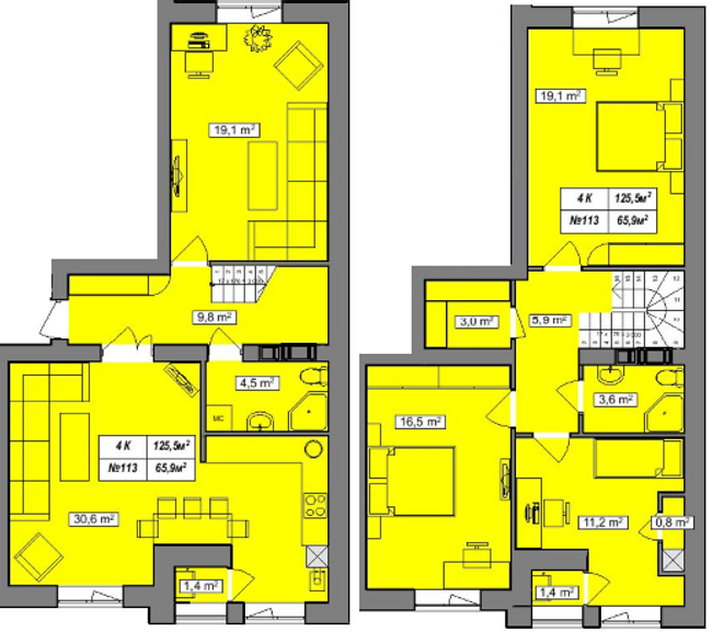 Дворівнева 125.5 м² в ЖК Гудвіл від 23 000 грн/м², с. Хотів