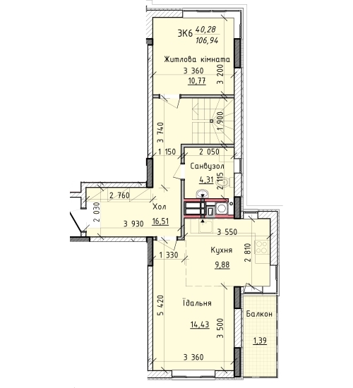 3-кімнатна 106.9 м² в ЖК Київські Зорі від 14 700 грн/м², м. Вишгород