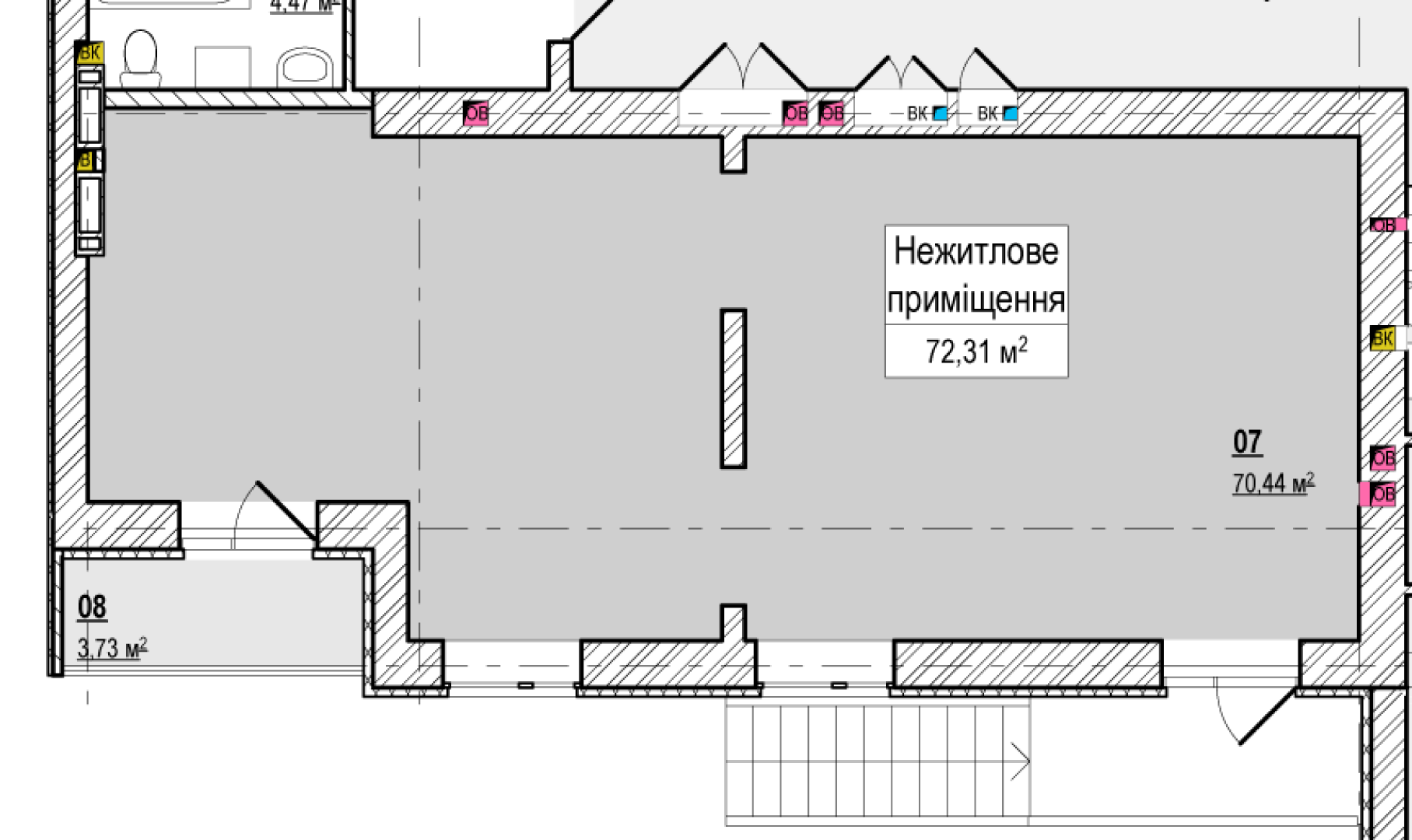 Приміщення вільного призначення 72.31 м² в ЖК Вишгород Сіті Парк від забудовника, м. Вишгород