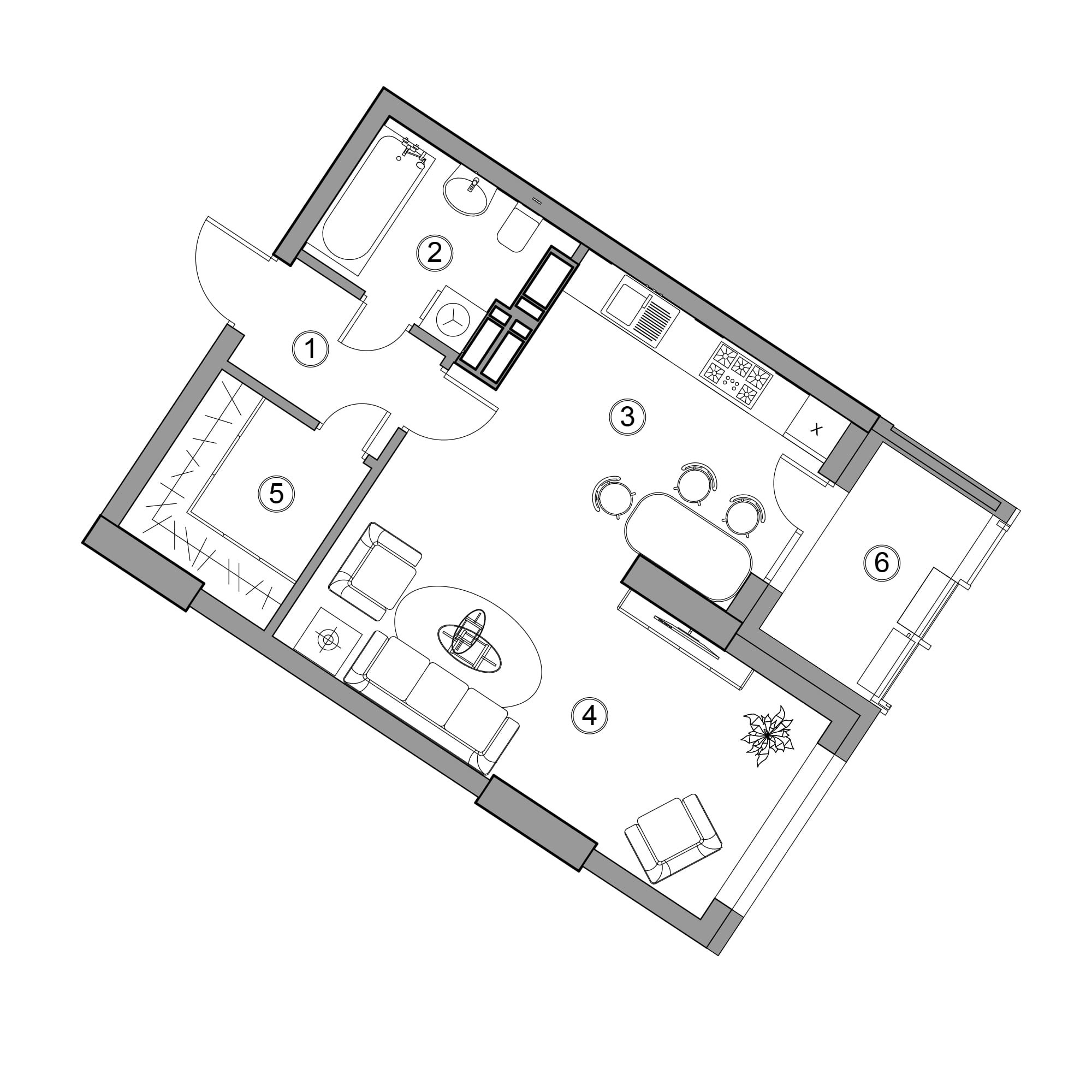 1-кімнатна 45.02 м² в ЖК Aria від 59 000 грн/м², Київ
