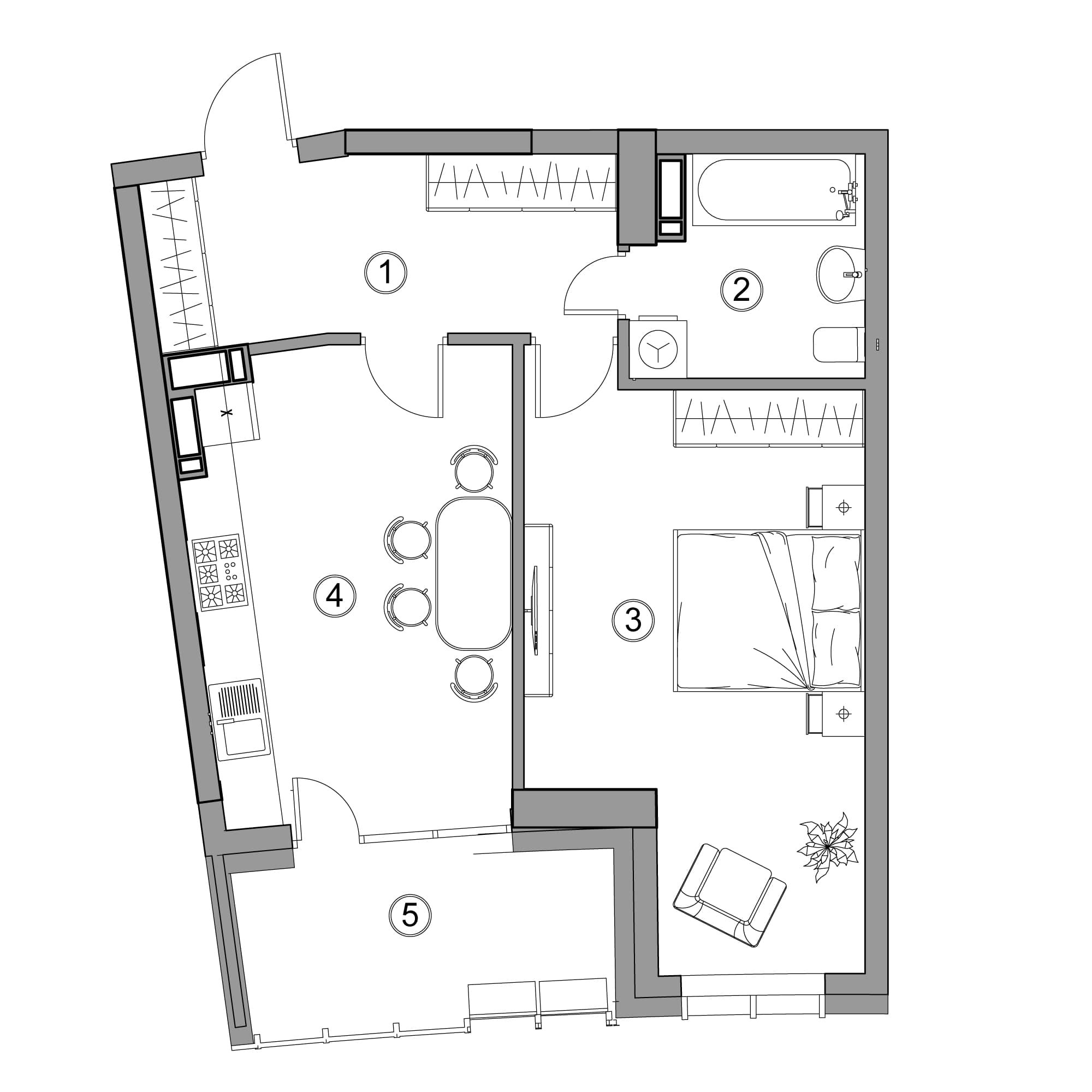 1-кімнатна 52.63 м² в ЖК Aria від 59 000 грн/м², Київ