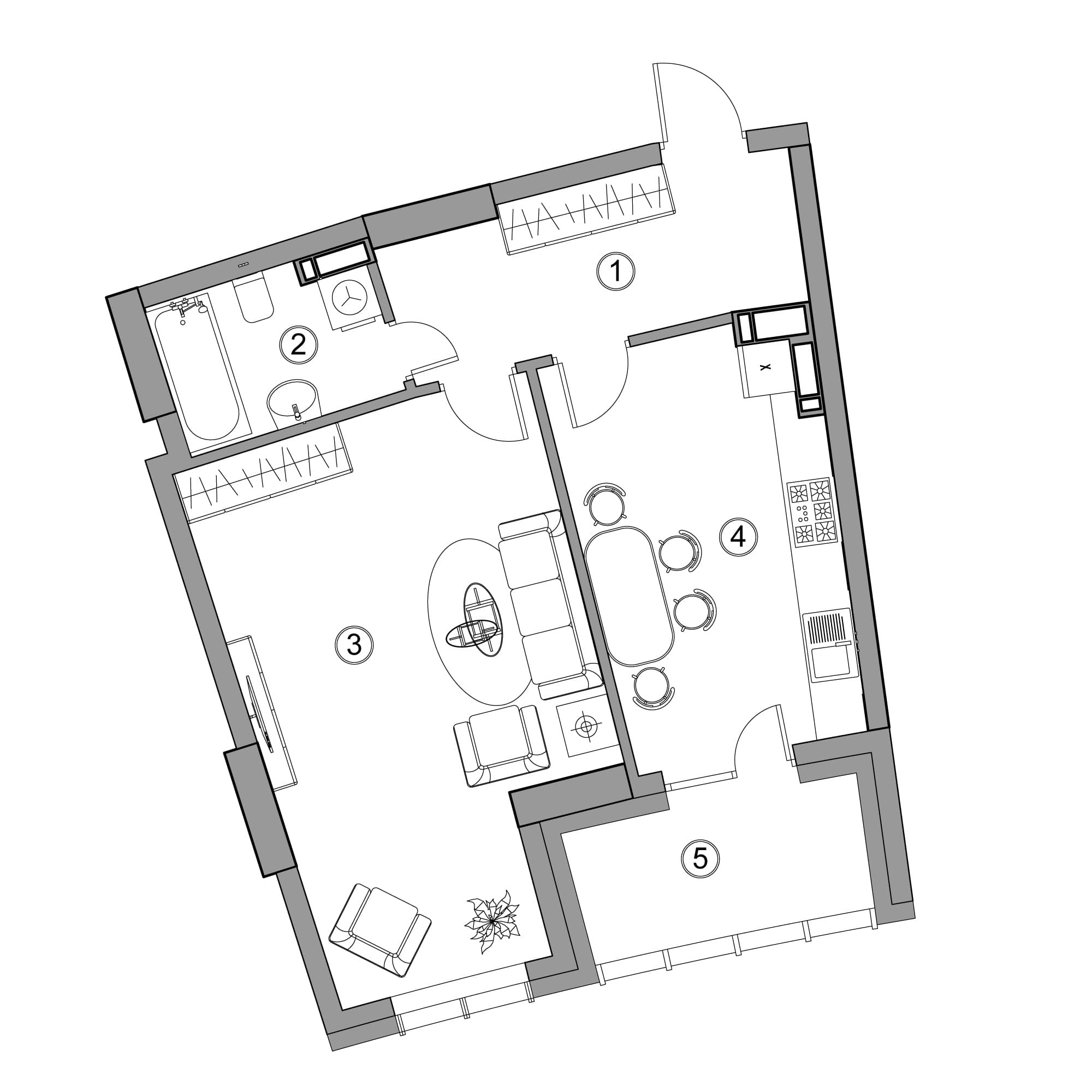 1-кімнатна 53.64 м² в ЖК Aria від 39 500 грн/м², Київ