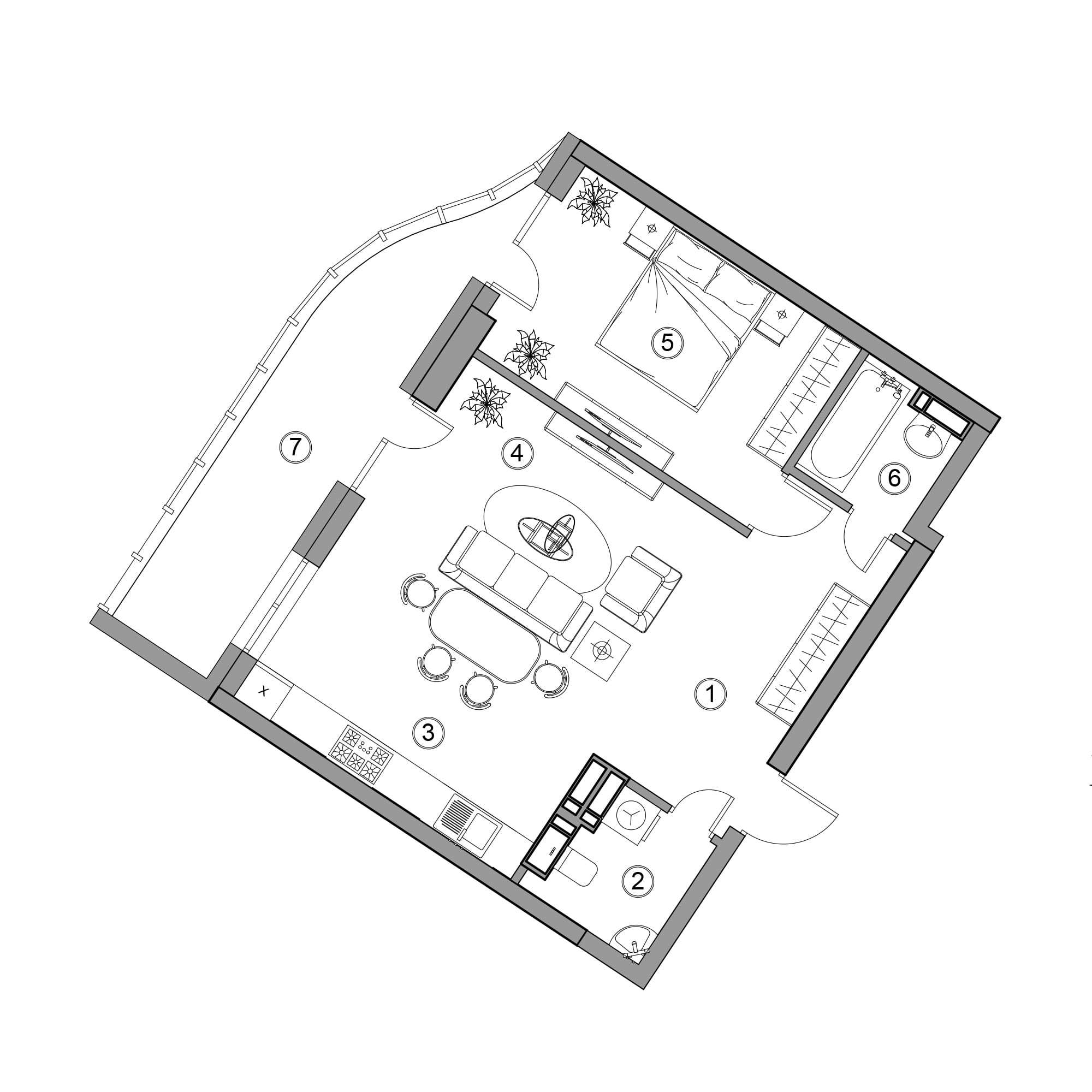 2-кімнатна 58.81 м² в ЖК Aria від 58 000 грн/м², Київ