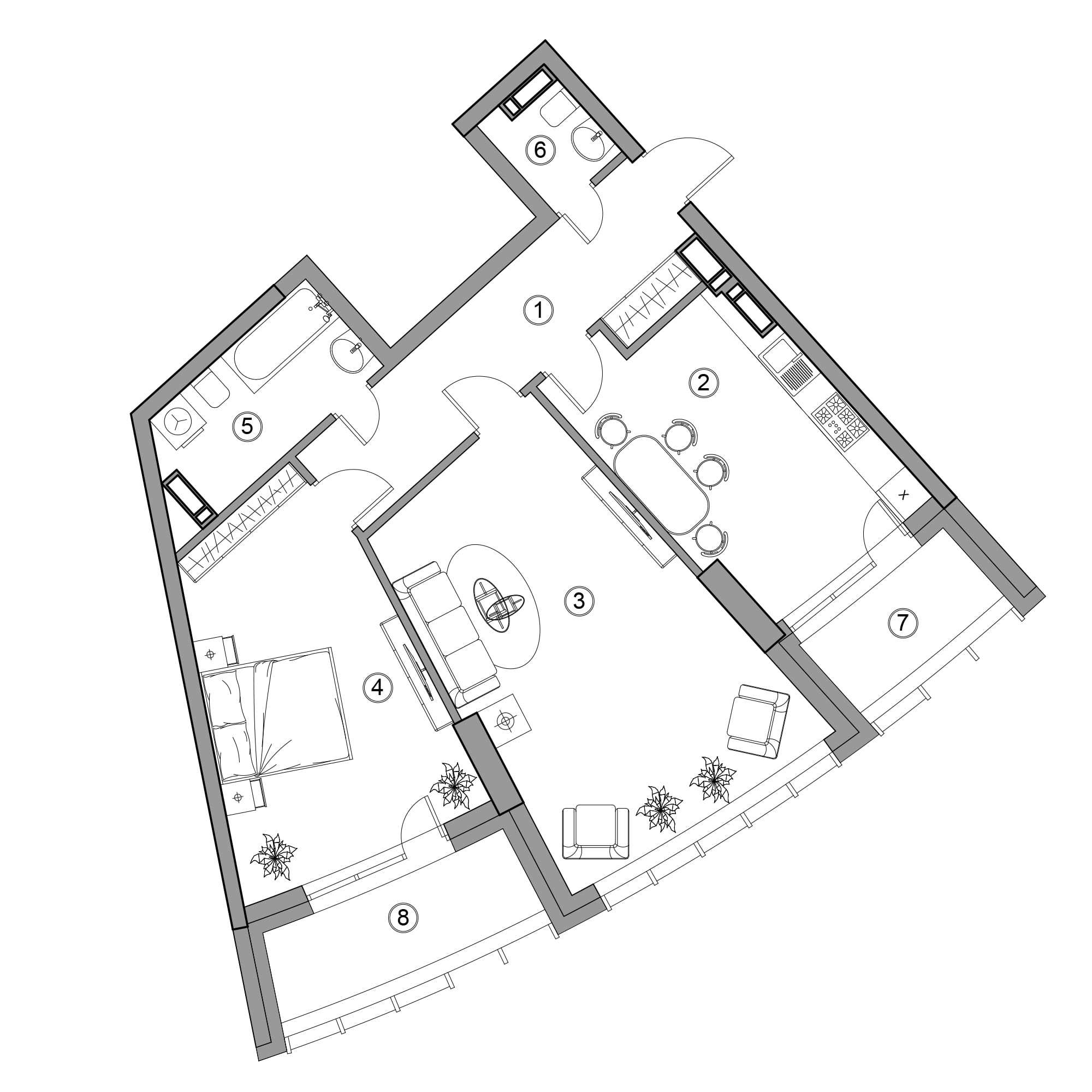 1-кімнатна 81.8 м² в ЖК Aria від 78 000 грн/м², Київ