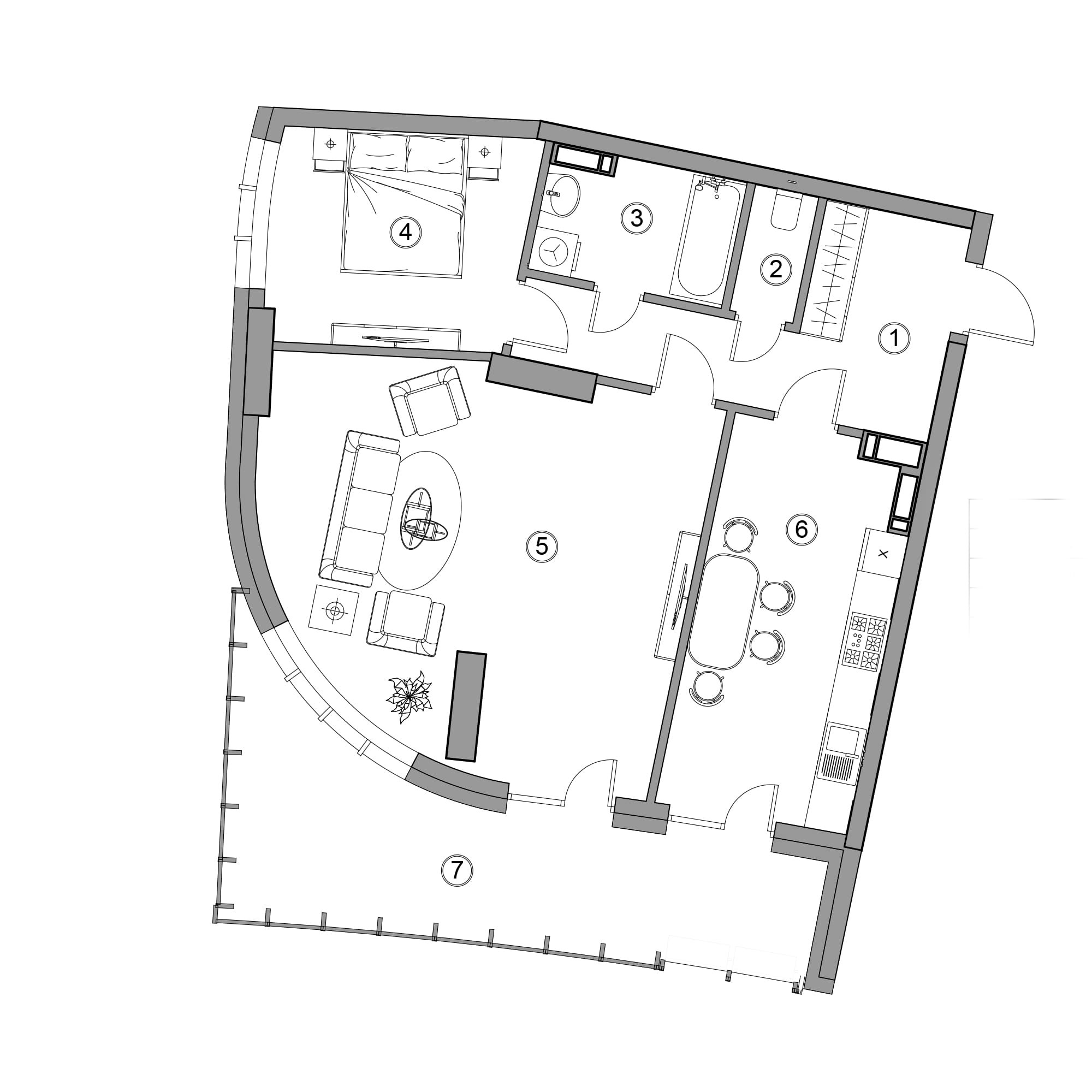 2-кімнатна 78.6 м² в ЖК Aria від 58 000 грн/м², Київ