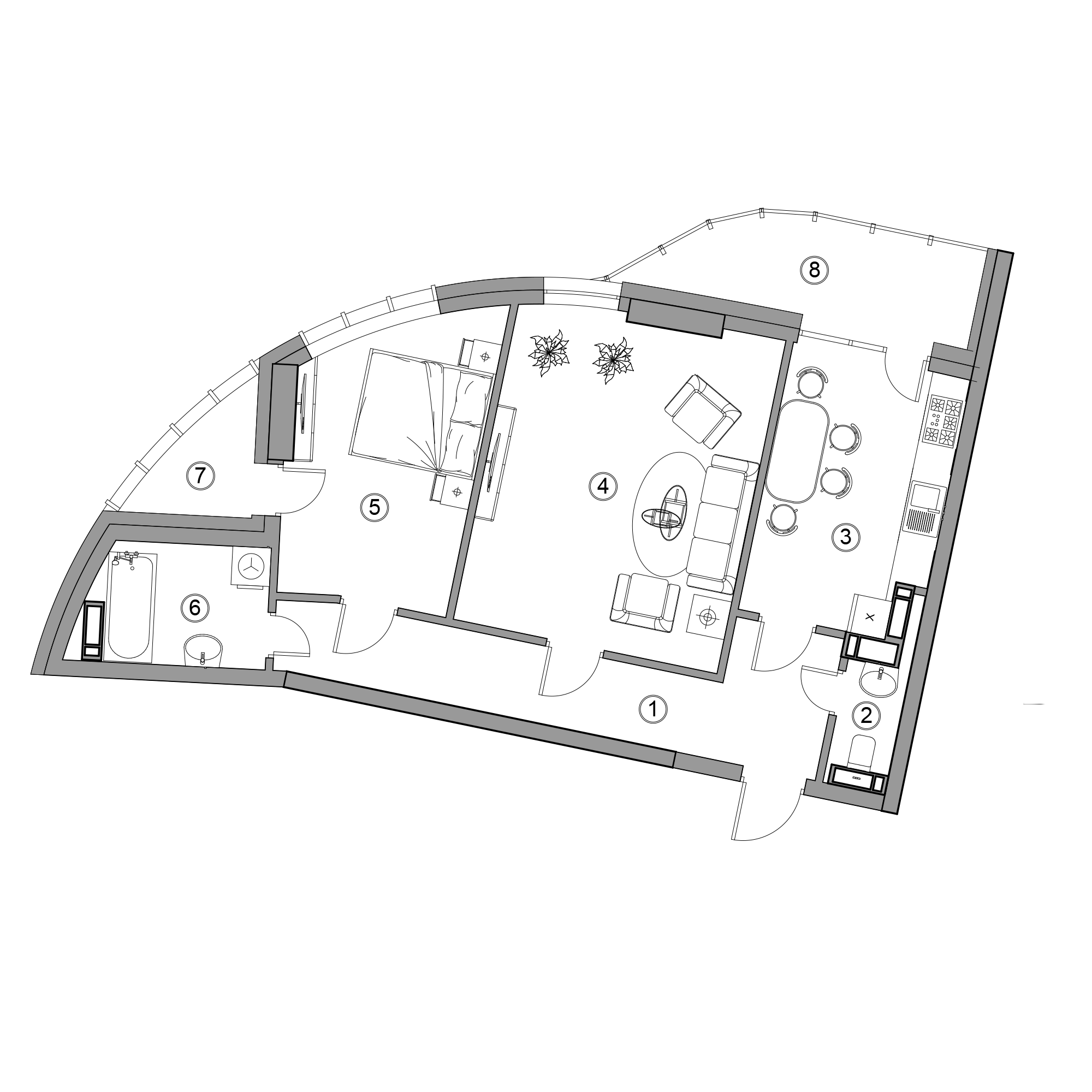 2-кімнатна 68.3 м² в ЖК Aria від 58 000 грн/м², Київ