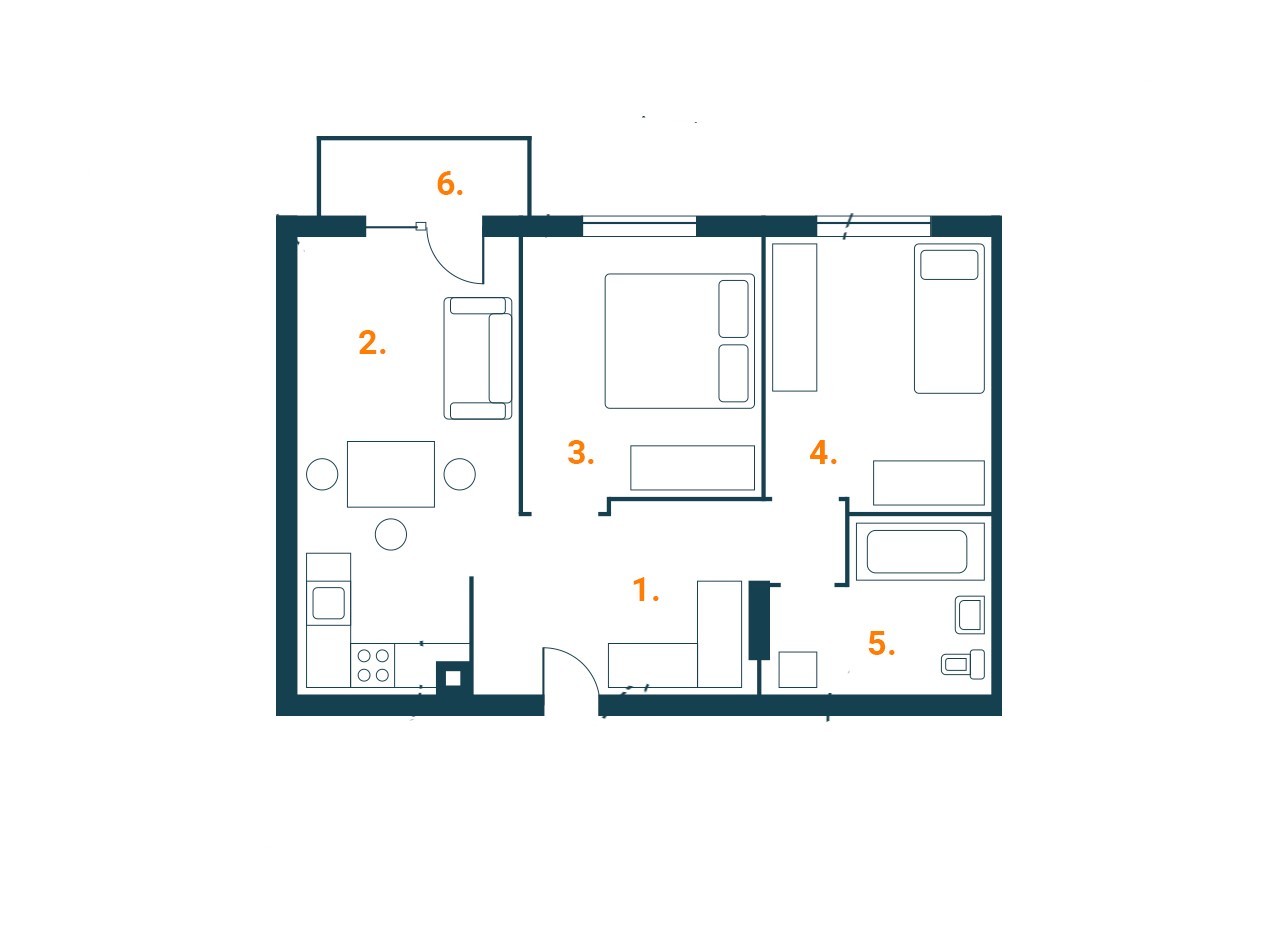 2-кімнатна 57.6 м² в ЖК Аврора від забудовника, м. Буча