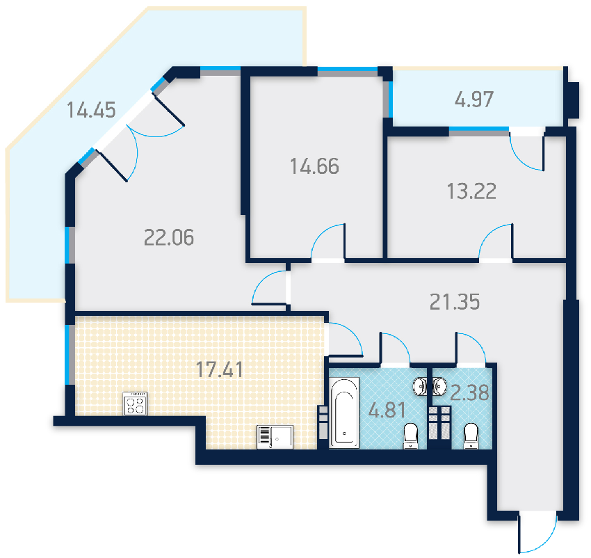 3-комнатная 102.8 м² в КД Spas Sky от 58 000 грн/м², Киев