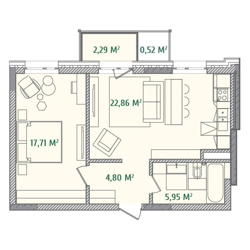 1-комнатная 54.3 м² в ЖК Illinsky House от 62 431 грн/м², Киев
