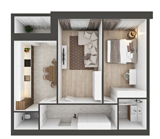 2-комнатная 62.69 м² в ЖК SkyCity от 20 000 грн/м², г. Борисполь